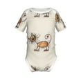 thumbnail image 1 of Yiaed Brown Cat Cartoon Print Infant Climbing Short Sleeve Onesie One-Piece Baby Bodysuit Clothes 0-12 Months -12 Months, 1 of 6
