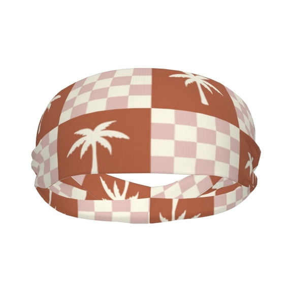Yiaed Brown Palms Print Sports Headbands,Moisture Wicking Workout Headband, Sweatband Headbands for Running,Cycling for Women and Men