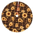 thumbnail image 1 of Yiaed Brown Plaid Sunflower Print Christmas Tree Skirt , Tree SkirtsTree Mat for Christmas Winter Holiday Indoor Decorations-48", 1 of 7
