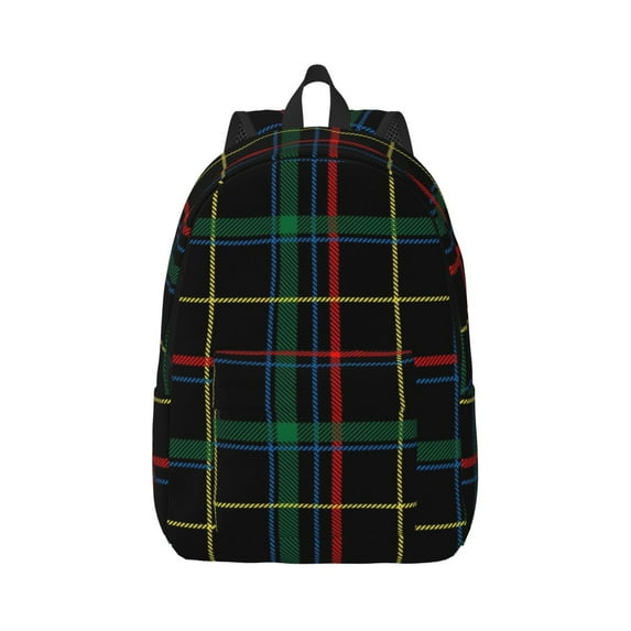 Yiaed Buffalo Plaid Dark Green Print Backpack, Premium Laptop Backpack, Travel Backpack for Women, Lightweight Backpacks, Comfortable Back Pack-Medium