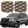 Yiaed Burning Rugby Balls Print Car Front Windshield Sun Shade,Foldable