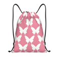 thumbnail image 1 of Yiaed Butterfly 2 Print Drawstring Bags Drawstring Backpack Bulk String Back Pack Gym Sport Bag-Small, 1 of 5