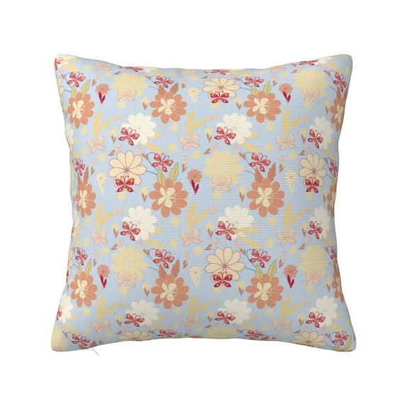Yiaed Butterfly Flower Print Pillow Covers Super Soft Decorative Square Throw Pillow Covers Case Cushion Covers for Sofa Couch Bedroom Car Decor(No pillow core)-22"x22"
