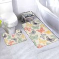 thumbnail image 1 of Yiaed Butterfly Print Bathroom Mat Set 2 Pieces Mat Anti-Skid Pad Ultra Soft and Absorbent Bathroom Bath Mat Contour Bath Rugs for Toilet Base, 1 of 6