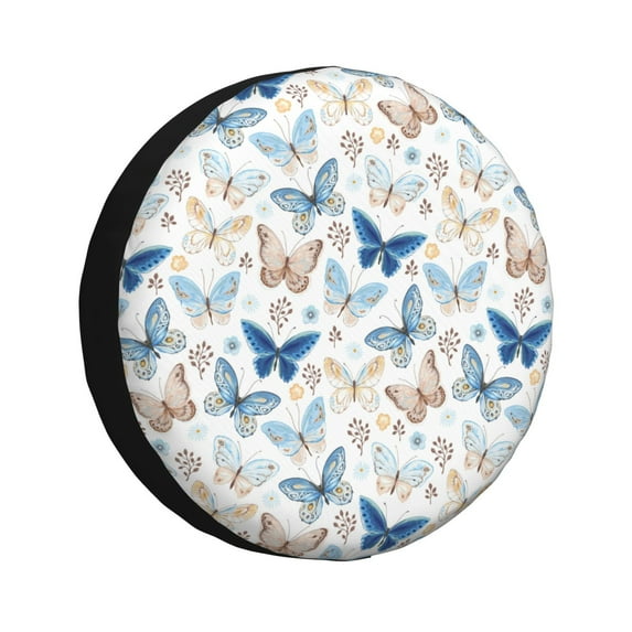 Yiaed Butterfly Print Tire Wheel Cover, Waterproof Spare Tire Cover Fit for Jeep, Truck,Trailer, RV, SUV, Camper and Most Vehicle-16 inch