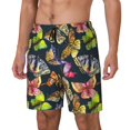 thumbnail image 1 of Yiaed Butterfly Wild Insect Print Mens Swim Trunks Bathing Suit Compression Liner Beach Swim Shorts Swimwear Quick Dry Zipper Pocket No-Chafing Board Short-Small, 1 of 6