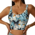 thumbnail image 1 of Yiaed Butterflys Print Ladies Waistcoat Women Sports Vest Vest Sports Women Sports Top Yoga Vest for women-Small, 1 of 8