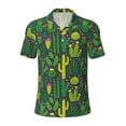 thumbnail image 1 of Yiaed Cactus 1Print Men's Short Sleeve Polo Shirt,Golf Polo for Men Three-Button Golf Shirt Athletic Casual Collared T-Shirt- Small, 1 of 7
