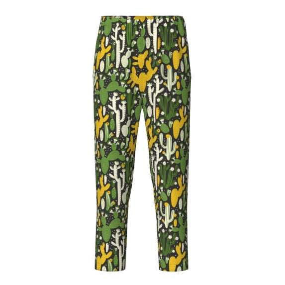 Yiaed Cactus 4 Print Teenagers' Lounge Pants, Loose PJ Bottoms, Long Pajama Pants for Men-Medium