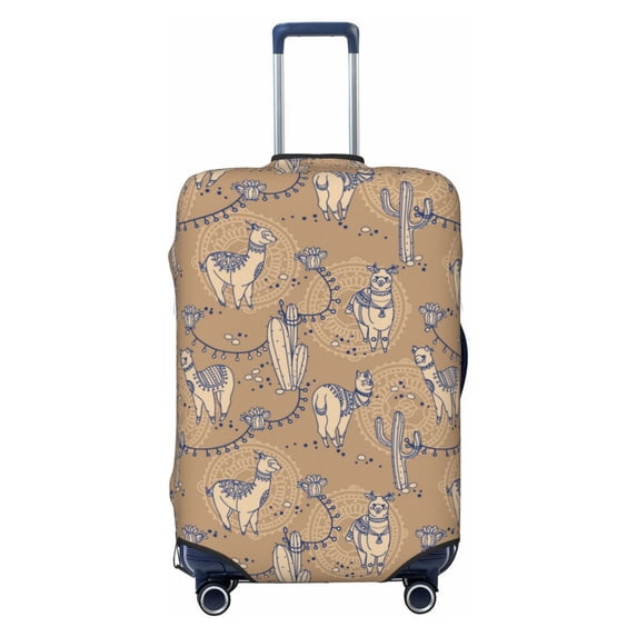 Yiaed Cactus Alpaca Print Travel Luggage Cover Suitcase Protector Fits 18-32 Inch Luggage Wheel Covers Patterned Elastic Luggage Anti-scratch(No luggage)-Large