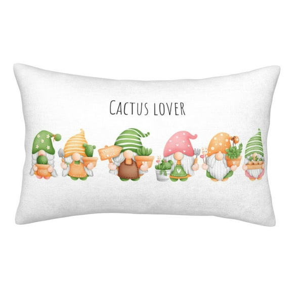 Yiaed Cactus Gnome Print Brushed Microfiber Envelope Pillowcases, Standard,Envelope Closure Pillow Cases(No pillow core)-14"x20"
