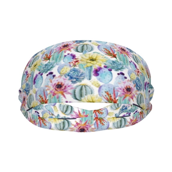 Yiaed Cactus1 Print Sports Headbands,Moisture Wicking Workout Headband, Sweatband Headbands for Running,Cycling for Women and Men