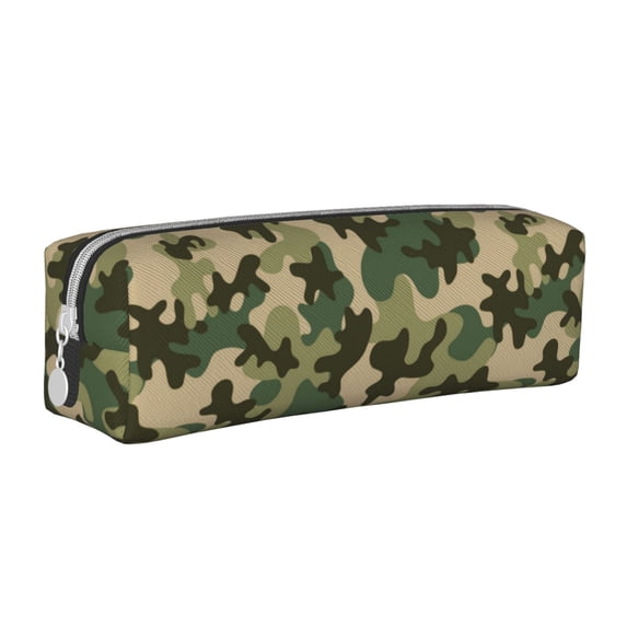 Yiaed Camouflag Print Leather Pencil Case - Leather Pen Pencil Holder - Elegant & Practical Pencil Pouch for Work & Office