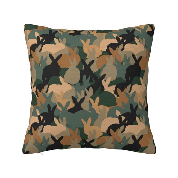 Yiaed Camouflage Rabbit Print Pillow Covers Super Soft Decorative Square Throw Pillow Covers Case Cushion Covers for Sofa Couch Bedroom Car Decor(No pillow core)-24"x24"