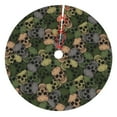thumbnail image 1 of Yiaed Camouflage Skulls Print Christmas Tree Skirt , Tree SkirtsTree Mat for Christmas Winter Holiday Indoor Decorations-30", 1 of 7