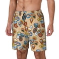 thumbnail image 1 of Yiaed Camp Badge Print Mens Swim Trunks Bathing Suit Compression Liner Beach Swim Shorts Swimwear Quick Dry Zipper Pocket No-Chafing Board Short-Medium, 1 of 6