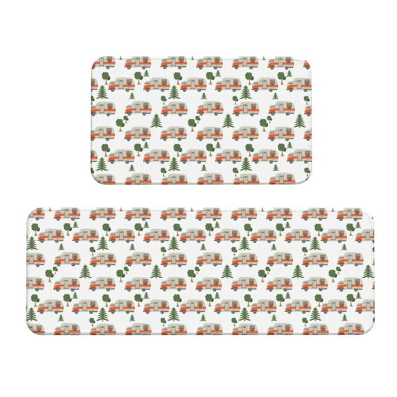 Yiaed Camp Van Kitchen Rugs Sets of 2 Kitchen Mats Cushioned Anti Fatigue Kitchen Rug Tapetes Para Cocina for Sink,Laundry Room