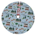 thumbnail image 1 of Yiaed Camping Caravan Print Christmas Tree Skirt , Tree SkirtsTree Mat for Christmas Winter Holiday Indoor Decorations-48", 1 of 7
