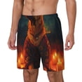thumbnail image 1 of Yiaed Candle Shepherd Dog Print Mens Swim Trunks Bathing Suit Compression Liner Beach Swim Shorts Swimwear Quick Dry Zipper Pocket No-Chafing Board Short-XX-Large, 1 of 6