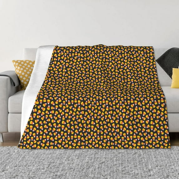 Yiaed Candy Corn Print Blanket Throw Blanket Soft Cozy Flannel Blanket for Home Bed Sofa Couch Chair-50"x40"