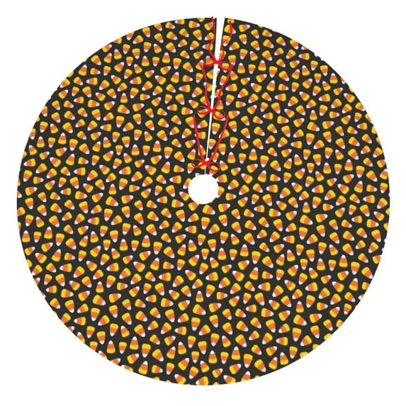 Yiaed Candy Corn Print Christmas Tree Skirt , Tree SkirtsTree Mat for Christmas Winter Holiday Indoor Decorations-36"
