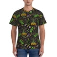 thumbnail image 1 of Yiaed Carnival Mardi Gras3 Print Mens Short Sleeve Tight Fit T-Shirt, Crewneck Casual Tee-X-Large, 1 of 5