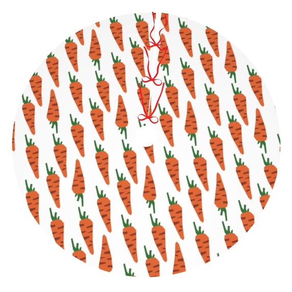 Yiaed Carrot Print Christmas Tree Skirt , Tree SkirtsTree Mat for Christmas Winter Holiday Indoor Decorations-36"