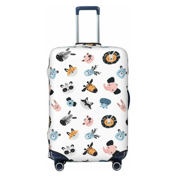 Yiaed Cartoon Animals Print Travel Luggage Cover Suitcase Protector Fits 18-32 Inch Luggage Wheel Covers Patterned Elastic Luggage Anti-scratch(No luggage)-Large