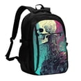 thumbnail image 1 of Yiaed Cartoon Art Skull Print Laptop Backpack,Business Travel Durable Laptops Backpack with USB Charging Port,Water Resistant College Computer Bag, 1 of 5