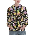 thumbnail image 1 of Yiaed Cartoon Astronaut In Spacesuit Print Womens Casual Hoodies Crew Neck Long Sleeve Sweatshirts With Pocket Pullover Tops Women's Hooded Sweatshirt-XX-Large, 1 of 5
