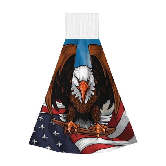 Yiaed Cartoon Bald Eagle USA Print Coral Velvet Wipes Absorbent Wipes Cleaning Cloths Household Table and Dish Wiping Cloths