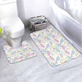thumbnail image 1 of Yiaed Cartoon Bunny Print Bathroom Mat Set 2 Pieces Mat Anti-Skid Pad Ultra Soft and Absorbent Bathroom Bath Mat Contour Bath Rugs for Toilet Base, 1 of 6