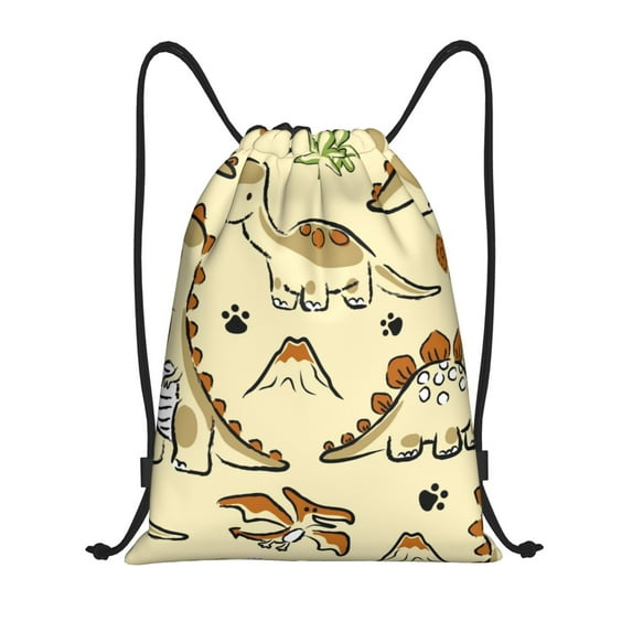 Yiaed Cartoon Dinosaurs Print Drawstring Bags Drawstring Backpack Bulk String Back Pack Gym Sport Bag-Small