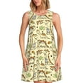 thumbnail image 1 of Yiaed Cartoon Dinosaurs Print Women's Sleeveless Dress, Loose Fit Summer Dress, Casual Sleeveless Dress for Women, 1 of 7
