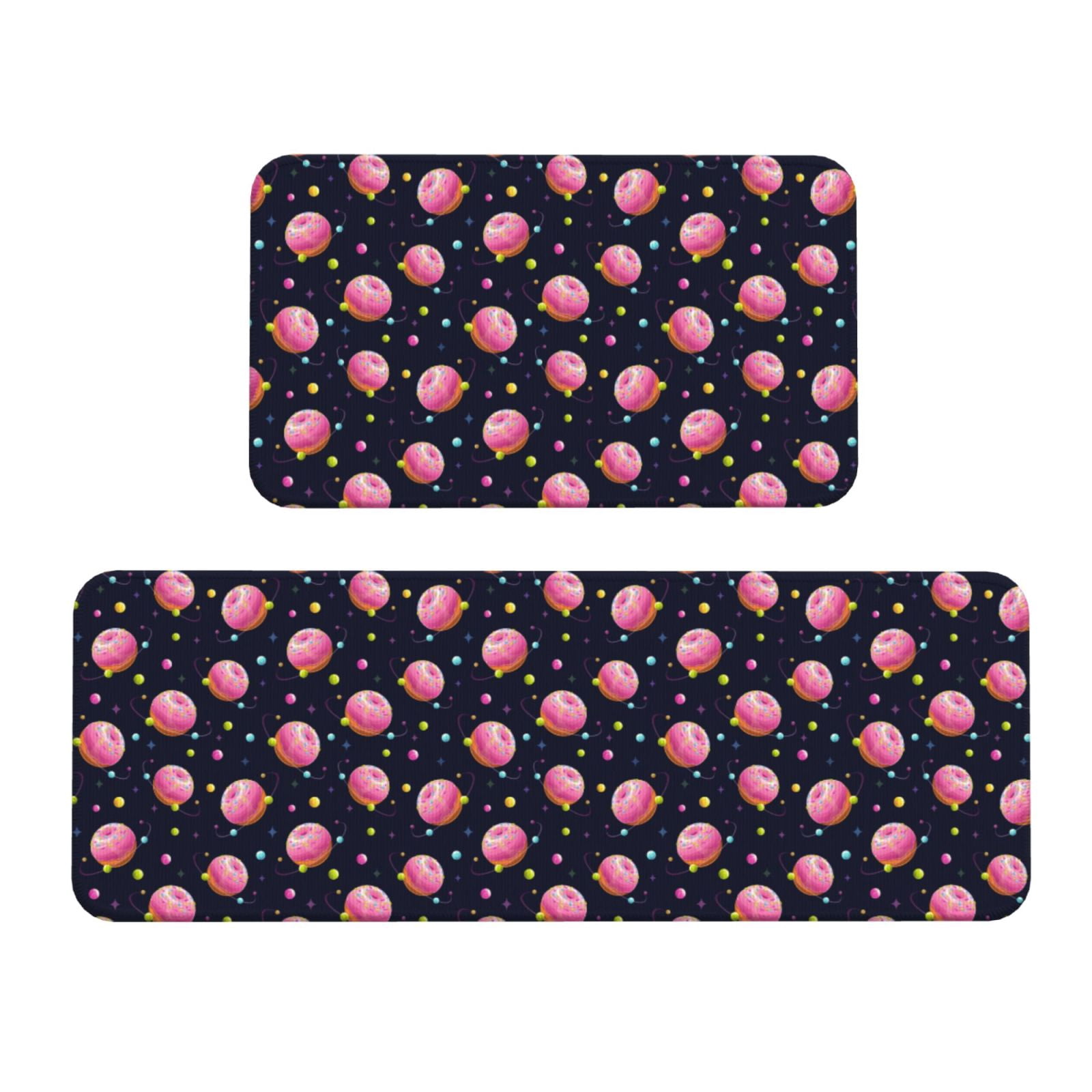 Yiaed Cartoon Donut Planets Kitchen Rugs Sets of 2 Kitchen Mats ...