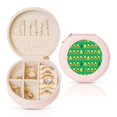 thumbnail image 1 of Yiaed Cartoon Fruit 1 Print Travel Jewelry Case Bridesmaid Gift Boxes Jewelry Travel Organizer Small Round Jewelry Box Mini Storage-Pink, 1 of 7