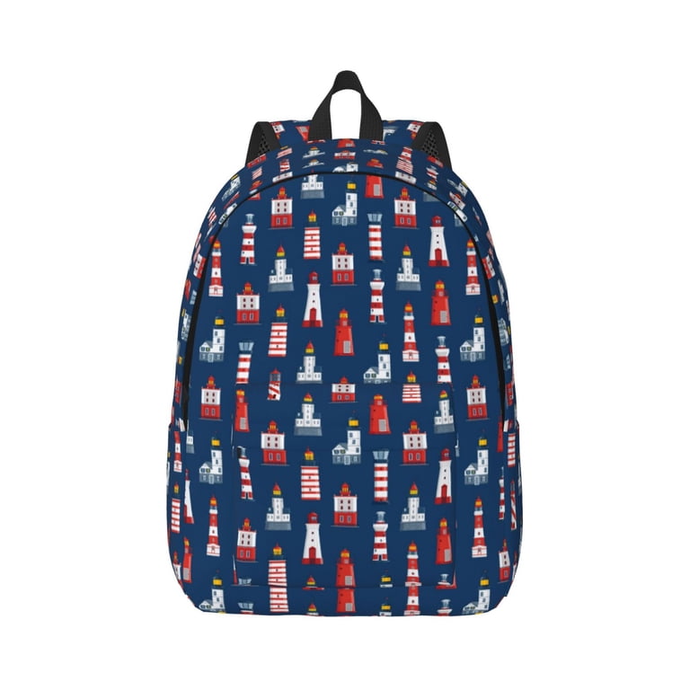 Yiaed Cartoon Lighthouse Print Backpack, Premium Laptop  display picture 2