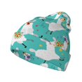 thumbnail image 1 of Yiaed Cartoon Llamas Print Winter Beanie for Men Women, Fleece Lined Beanie Soft Warm Knit Hat Ski Stocking Cuffed Ca, 1 of 6