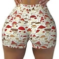 thumbnail image 1 of Yiaed Cartoon Mushrooms Print Women's Athletic Shorts Running Shorts Sporty Short High Waisted Elastic Workout Shorts for Yoga Gym Running & Sports -Large, 1 of 8