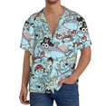 thumbnail image 1 of Yiaed Cartoon Pirate Print Mens Casual Wrinkle Free Shirts Short Sleeve Button Down Summer Stretch Dress Shirt-Small, 1 of 5
