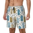 thumbnail image 1 of Yiaed Cartoon Poodle Dog Print Mens Swim Trunks Bathing Suit Compression Liner Beach Swim Shorts Swimwear Quick Dry Zipper Pocket No-Chafing Board Short-Medium, 1 of 6
