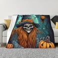 thumbnail image 1 of Yiaed Cartoon Pumpkin Skull Print Blanket Throw Blanket Soft Cozy Flannel Blanket for Home Bed Sofa Couch Chair-60"x50", 1 of 6