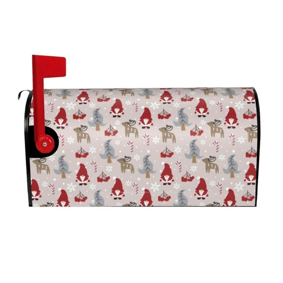 Yiaed Cartoon Santa and Reindeer Print Mailbox Covers, Magnetic Mailbox Cover, Mail Box Covers for Garden Outdoor Decor Box Covers-25.5x21 in