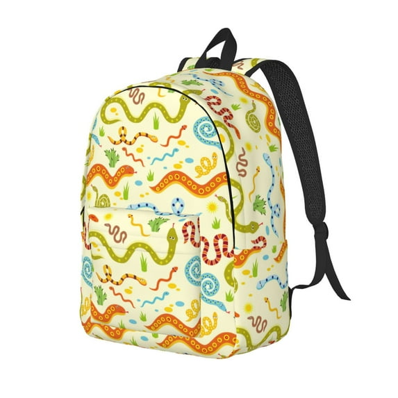 Yiaed Cartoon Snake8 Print Print Laptop Backpack Travel Canvas Backpack Vintage Aesthetic Backpack for School Knapsack Backpack Backpack for School-