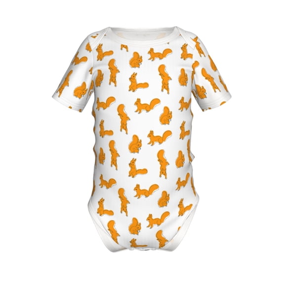 Yiaed Cartoon Squirrel Print Infant Climbing Short Sleeve Onesie One-Piece Baby Bodysuit Clothes 0-12 Months -