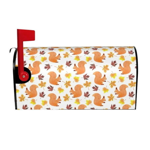 Yiaed Cartoon Squirrel Print Mailbox Covers, Magnetic Mailbox Cover, Mail Box Covers for Garden Outdoor Decor Box Covers-21x18 in