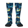 thumbnail image 1 of Yiaed Cartoon Surfer Sharks Print Great elasticity Adult Stockings Sports socks for Men and Women, 1 of 6