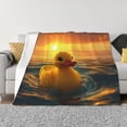 thumbnail image 1 of Yiaed Cartoon Swimming Yellow Duck Print Blanket Throw Blanket Soft Cozy Flannel Blanket for Home Bed Sofa Couch Chair-80"x60", 1 of 6