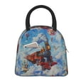 thumbnail image 1 of Yiaed Cartoon Train Hot Air Balloon Print Lunch Bag Adult Insulated Lunch Box, Leakproof Cooler Food Lunch Containers Reusable High Capacity Lunch Tote Bags-One Size, 1 of 6