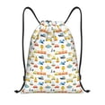 thumbnail image 1 of Yiaed Cartoon Transport Print Drawstring Bags Drawstring Backpack Bulk String Back Pack Gym Sport Bag-Medium, 1 of 5